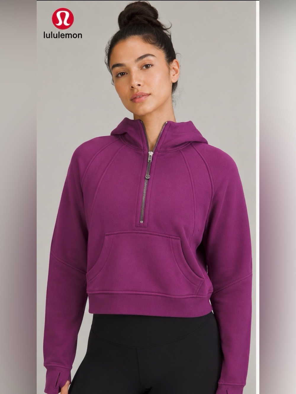 lululemon athletica Plum Half-Zip Scuba Hooded Sweatshirt - Size XS/S - NWT